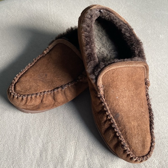 L.L. Bean Mens Wicked Good Venetian Slippers Chocolate Brown Cozy Suede Sz 13M ! - Picture 2 of 12